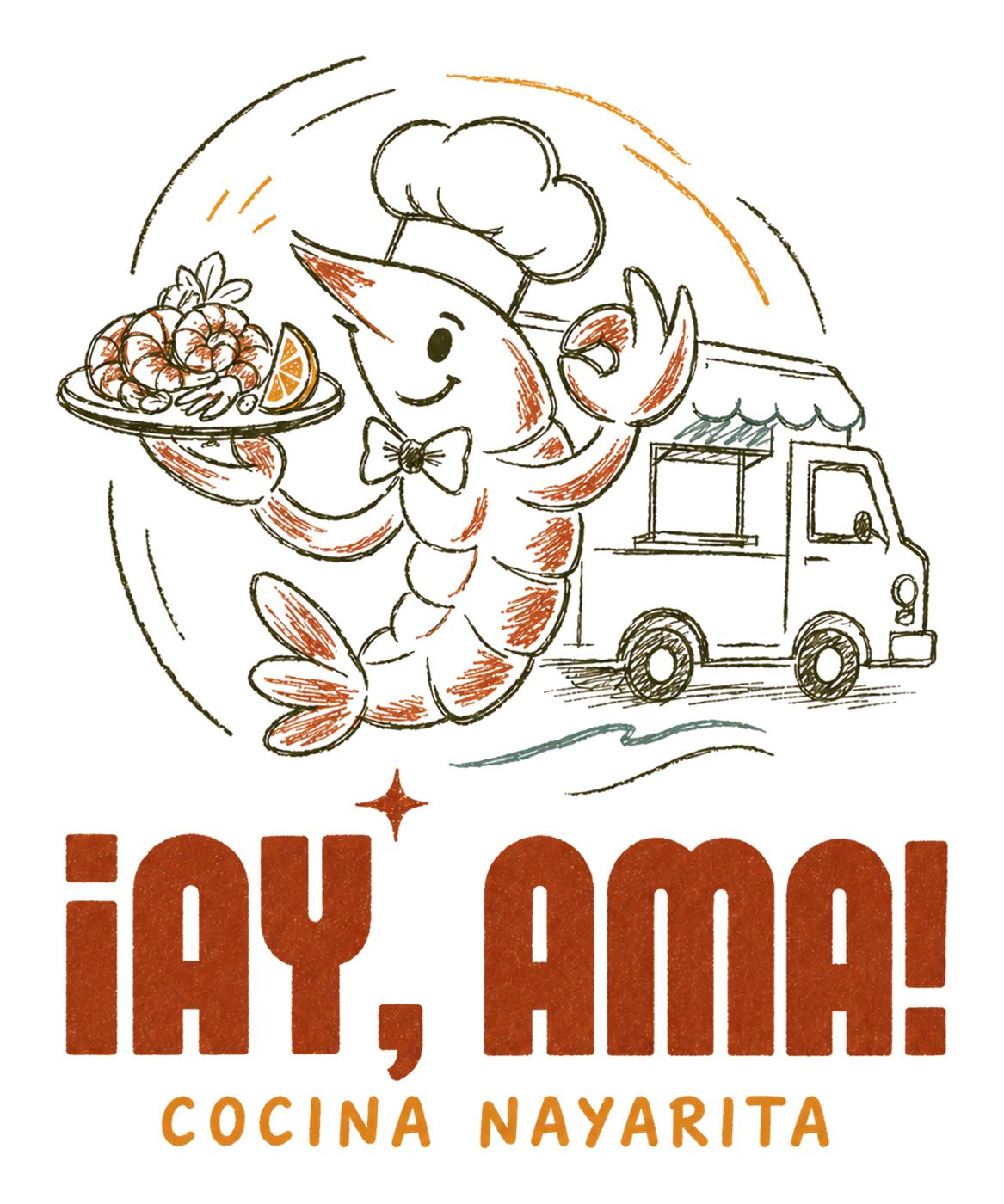 El chef camarón de ¡Ay, Ama! con su troca — Cocina Nayarita